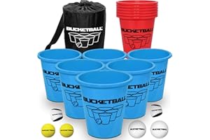 BucketBall | Team Color Edition | 12 Color Options | The Original Giant Pong Game | Great for Camping, Beach, Yard, Lawn, Outdoor, Family, Adult, Tailgate, Events and more
