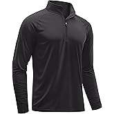 TACVASEN Men's Long Sleeve Athletic Shirts 1/4 Pullover Zip Sun Protection Rash Guard UPF 50+ Outdoor Running T-Shirts