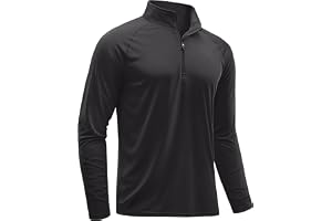 TACVASEN Men's Long Sleeve Athletic Shirts 1/4 Pullover Zip Sun Protection Rash Guard UPF 50+ Outdoor Running T-Shirts