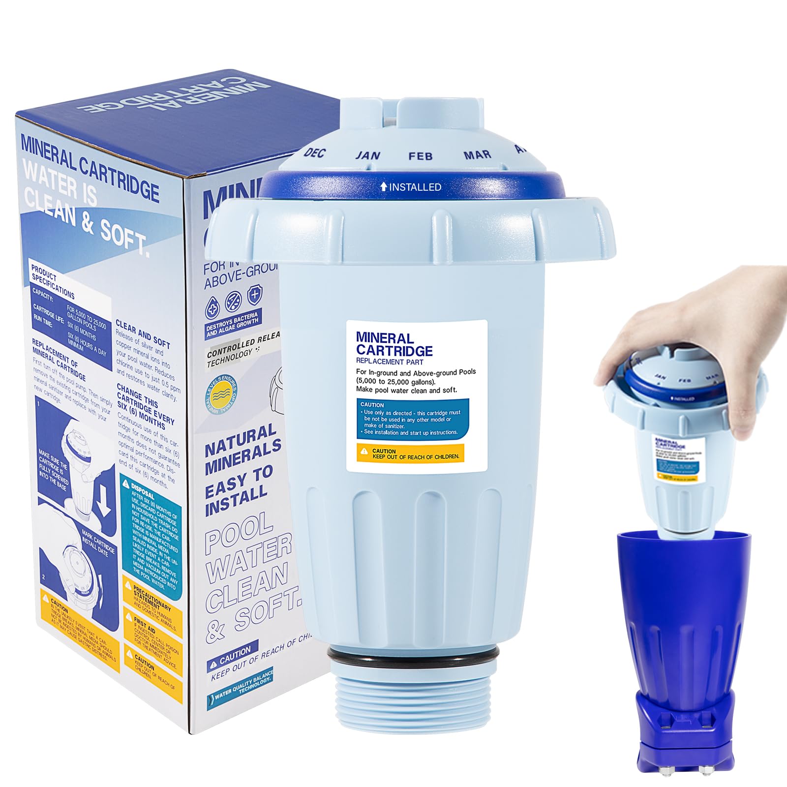 Photo 1 of Replacement for Nature2 Express Mineral Cartridge W28175 for Pool Sanitizers, for In-Ground & above-Ground Pools up to 30,000 Gallons, Replace for W28175, W20171, W20080, W26775