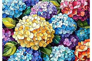 GemZono Hydrangea Diamond Painting Kits for Adults-Flowers Diamond Art Kits for Adults,5D Diamond Painting Flowers,DIY Full Drill Diamond Painting Flower Gem Art and Crafts 12x16inch