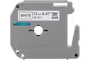 Brother(R) M-231 Black-On-White Tape, 0.5in. x 26.2ft., BRTM231