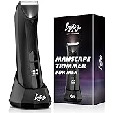 INVJOY Manscape Body & Pubic Hair Trimmer for Men w/Light - No Nick, No Cut, Balls Trimmer - No Razor Burn Groin, Body Groomer Shaver, IPX7 Waterproof Electric Razor w/Recharge Dock, Gift for Men Dad