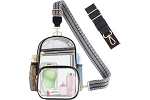 MOVOYEE Clear Bag Stadium Approved Events Concerts Sports Outdoors Water Bottle Holder,Clear Purse for Women Men Handbags