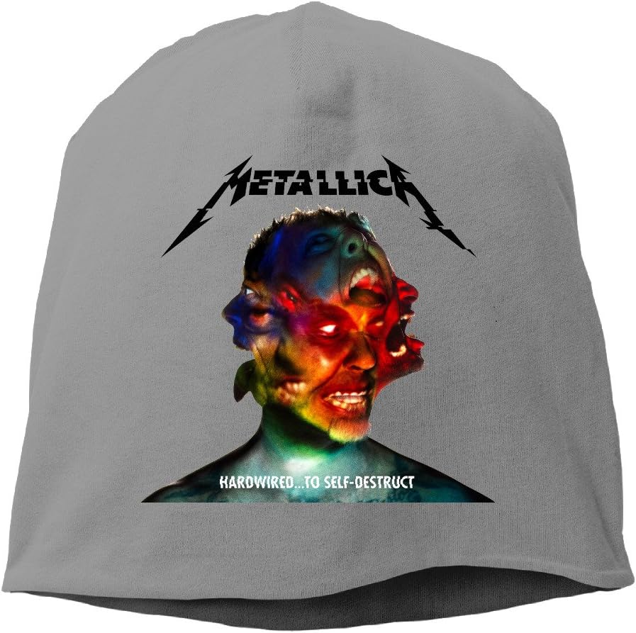 YUVIA Metallica Hardwired To Self-Destruct Men's&Women's Patch Beanie TourDeepHeather Hat For Autumn And Winter