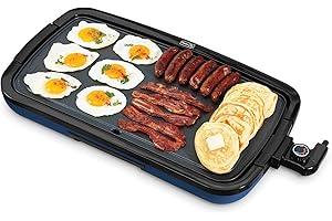 DASH Deluxe Everyday Electric Griddle with Dishwasher Safe Removable Nonstick Cooking Plate for Pancakes, Burgers, Eggs and m