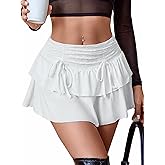 Avidlove Women's Mini Skirt High Waisted Layered Ruffle Skirts Tiered Short Skirt Lingerie Y2K