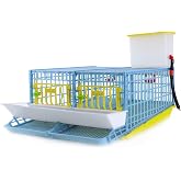 Hatching Time Quail Breeding Cage Indoor, 2 Section, 1 Layer, Traditional | Breeding cage with divider for up to 10 standard quail with removable wall, roll-out egg tray and gravity-fed watering.
