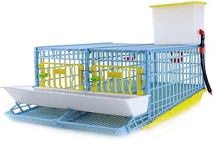 Hatching Time Quail Breeding Cage Indoor – 2 Section Coop, Easy Clean, Rust-Free PP Plastic, Removable Middle Wall, Comfortplast™ Design for Breeding & Egg Collection by Cimuka