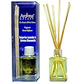 Aroma Galaxy Lavendar Chamomile Reed Diffuser Set, 1 Oz Set with Refill Pack Scented Diffuser with 6 Sticks Home Fragrance Reed Diffuser for Bathroom Shelf Decor