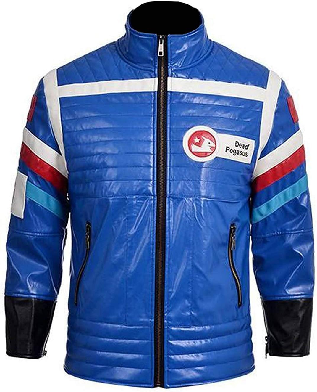 Mens My Chemical Romance MCR Party Poison Costume Biker Style Blue Leather Jacket