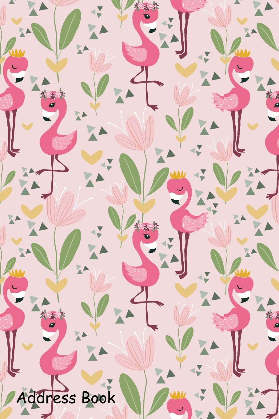 Address Book: For Contacts, Addresses, Phone, Email, Note,Emergency Contacts,Alphabetical Index With Pink flower and flamingo bird