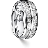 Viskyna 8mm Tungsten Carbide Wedding Band for Men Promise Ring Silver/Gold/Black Domed High Polish Comfort Fit 8-12