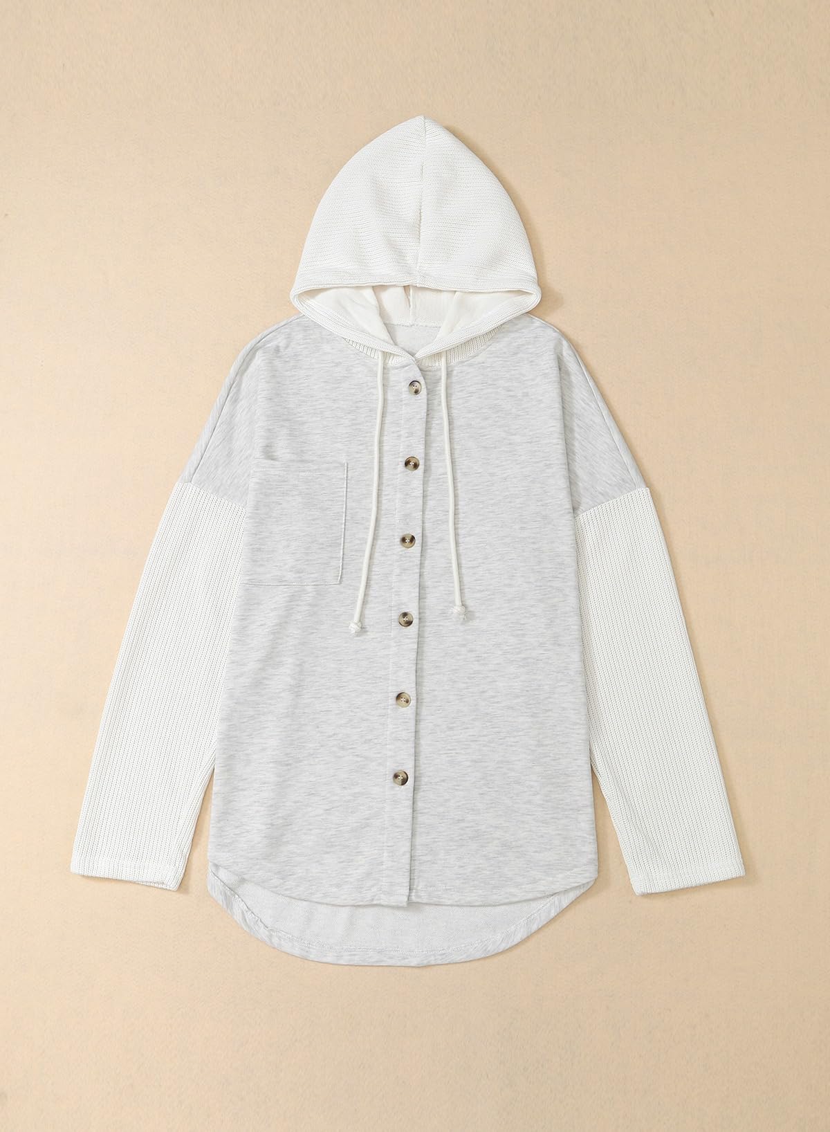 SHEWIN Oversized Sweatshirt for Women Loose Fit Casual Long Sleeve Button Hooded Sweatshirts Hoodies with Pocket