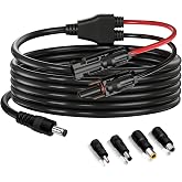 HQFIXDO 12+14AWG Solar Panel Cable for Jackery, 7FT M-C-4 to DC5521 with DC 8mm/ 5.5x2.5mm/ 3.5x1.35mm Compatible with Jackery,BLUETTI,Anker,GRECELL,Goal Zero Yeti Portable Power Station
