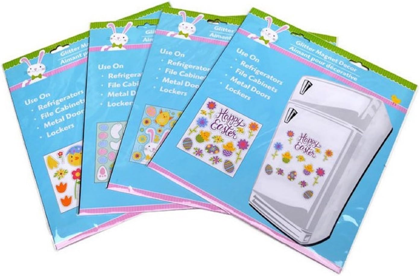Amazon Com Easter Glitter Refrigerator Magnets 4 Pk Set Kitchen Dining