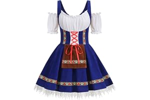 GRAJTCIN Womens Oktoberfest Costume, Velvet German Bavarian Dress for Halloween Carnival