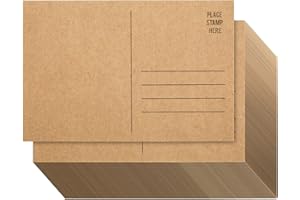 Sustainable Greetings Blank Kraft Paper Postcards - Mail-Ready Blank Paper - DIY Craft Cards - Wedding Postcards - 4 x 6 In, Pack of 100, 350 GSM