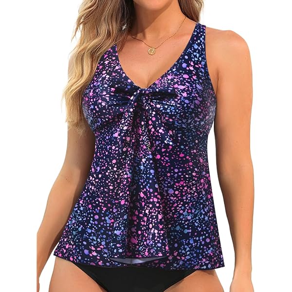 Amazon.com: Jantzen Women's Tie Dye Geo Stripe Tankini Top