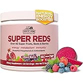 COUNTRY FARMS Super Reds, Energizing Polyphenol Superfood, 48 Super Fruits and Berries, Powerful Antioxidants and Polyphenols, Supports Energy, 20 Servings, Mixed Berry Flavor