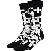 Socksmith Men's Men's Sunday Crossword Crew Socks, black
