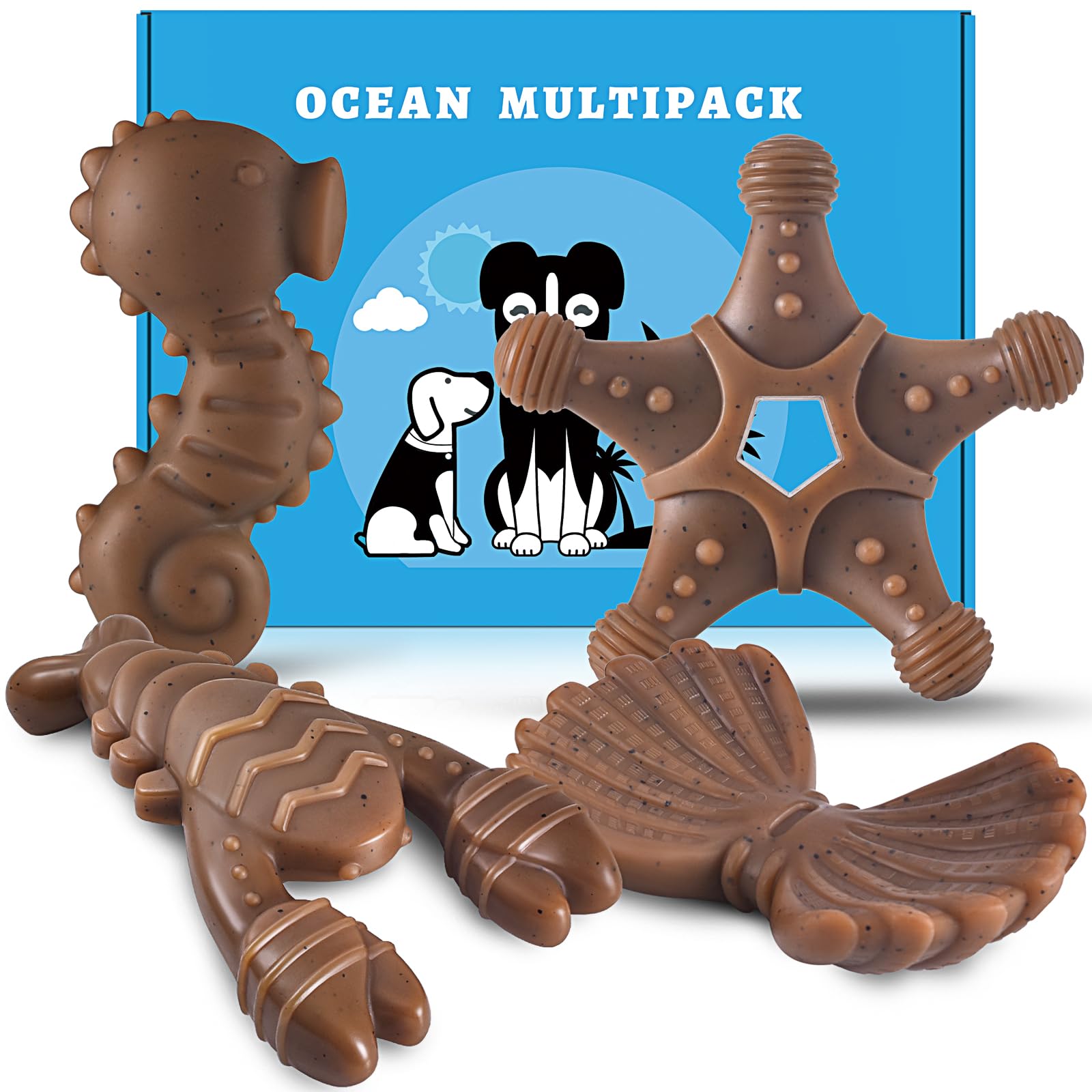 Photo 1 of NEZIN Dog Chew Toys for Aggressive Chewers, 4 Pack Indestructible Dog Toys with Tough Nylon, Chew Toy Gift for Dogs of All Breed Sizes