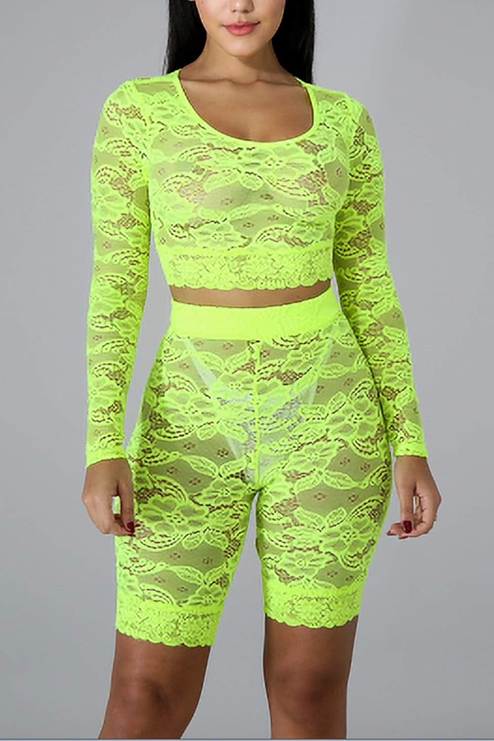 Women See Through Off Shoulder Long 