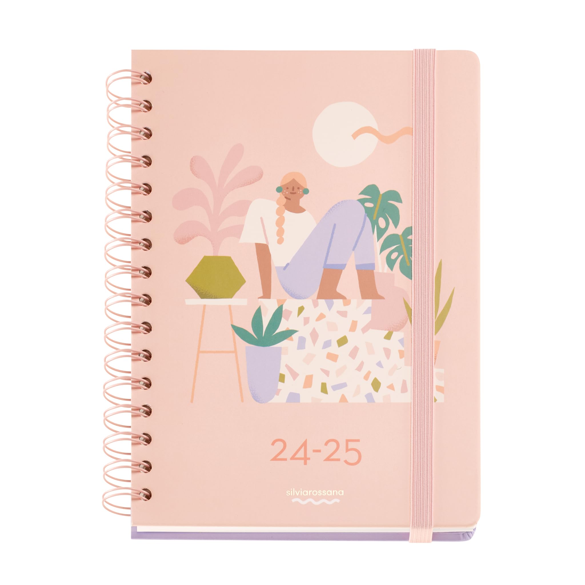 Miquelrius - School Diary 2024-2025, September 2024 to August 2025, Size 160 x 218 mm, Day Page, Wire-O Binding, Elastic Closure, Multilingual: ES-EN-PT-IT-FR-DE, Happy Home