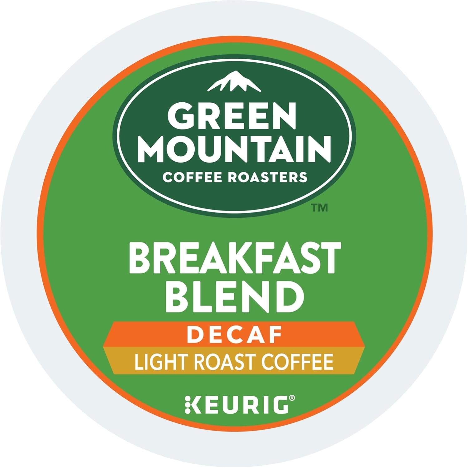 Green Mountain Coffee Roasters Keurig Single-Serve K-Cup Pods, Breakfast Blend Decaf Light Roast Coffee, 12 Count