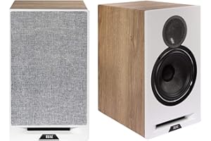 ELAC Debut Reference B6.2 Bookshelf Speakers - (Pair) White Baffle, Oak Cabinet