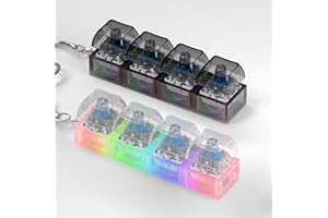 2 Pcs Keyboard Fidget Toy for Adults Fidget Keyboard Clicker Toys with LED Lights Keychain Stress Relief for Anxiety Decompre