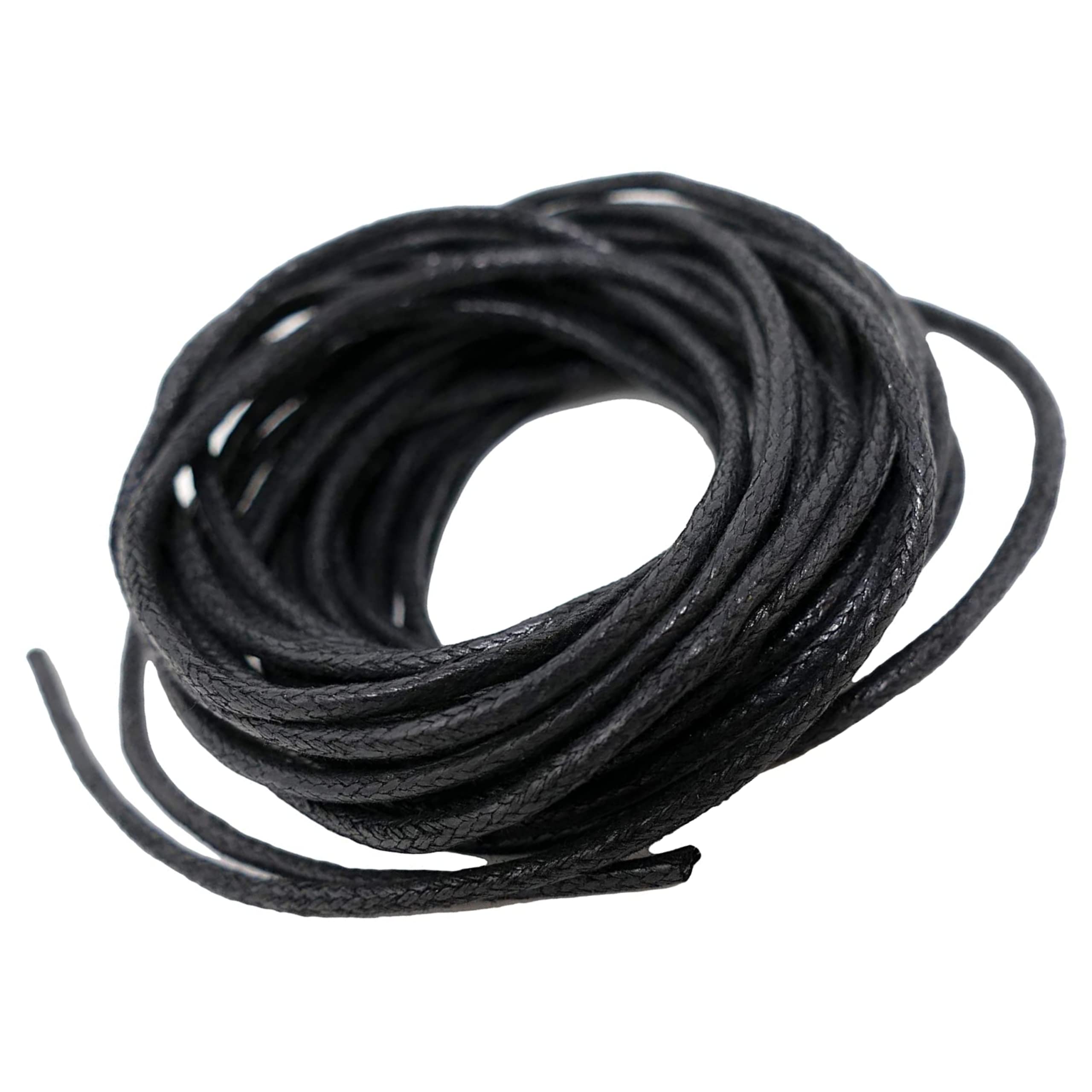 Black Waxed Cotton Cord 1mm - 10 Metres - Necklace Cord, Bracelet Thread, Beading String - For Jewellery Making, Macrame, and DIY Projects