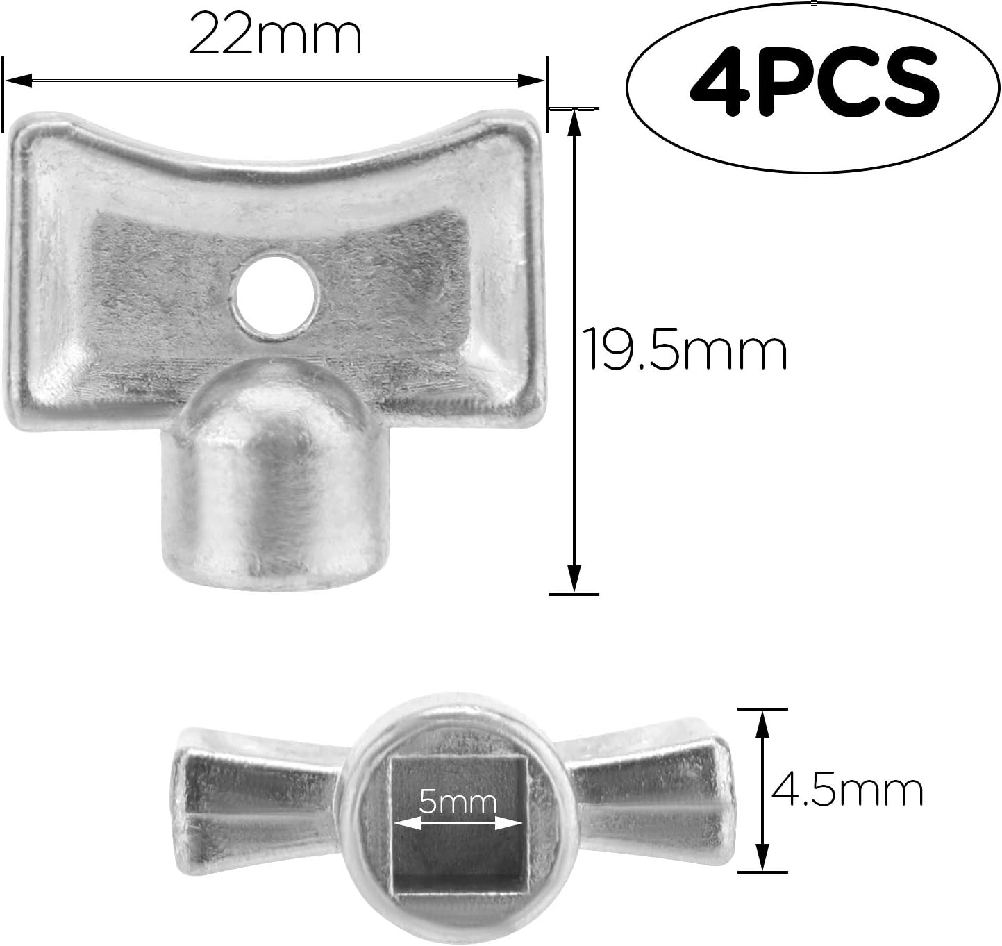 LUTER 4Pcs Radiator Valve Keys, Radiator Bleed Hole Key Radiator Vent