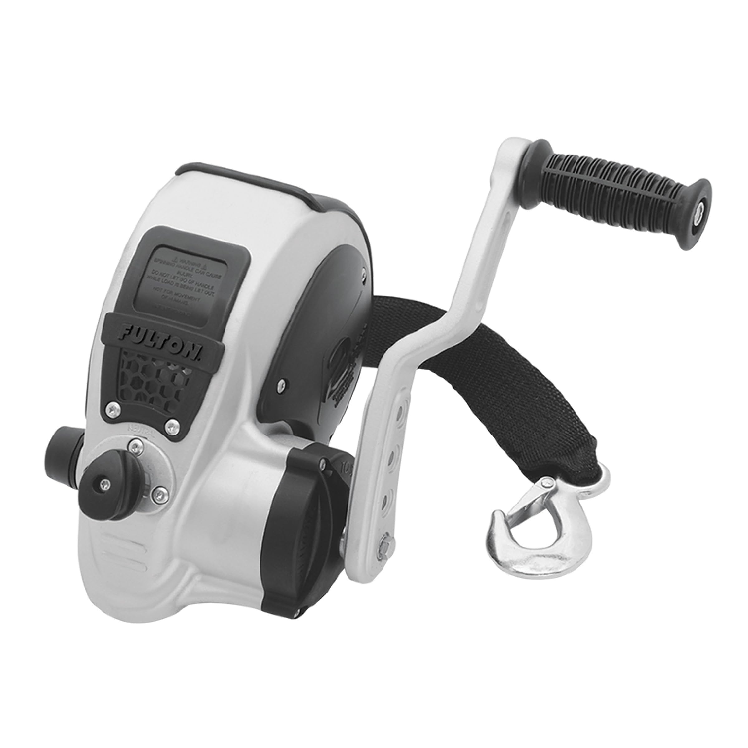 Photo 1 of Fulton FW20000101 F2 Marine Trailer Winch, Single-Speed, 2,000 lbs. Capacity, 20 Foot Strap, Silver Cover.