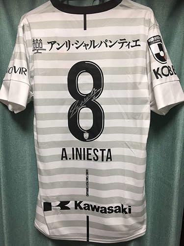 Amazon ヴィッセル神戸19 アウェイレプリカユニフォーム 8イニエスタ Lサイズ 全選手サイン入り おもちゃ ホビー