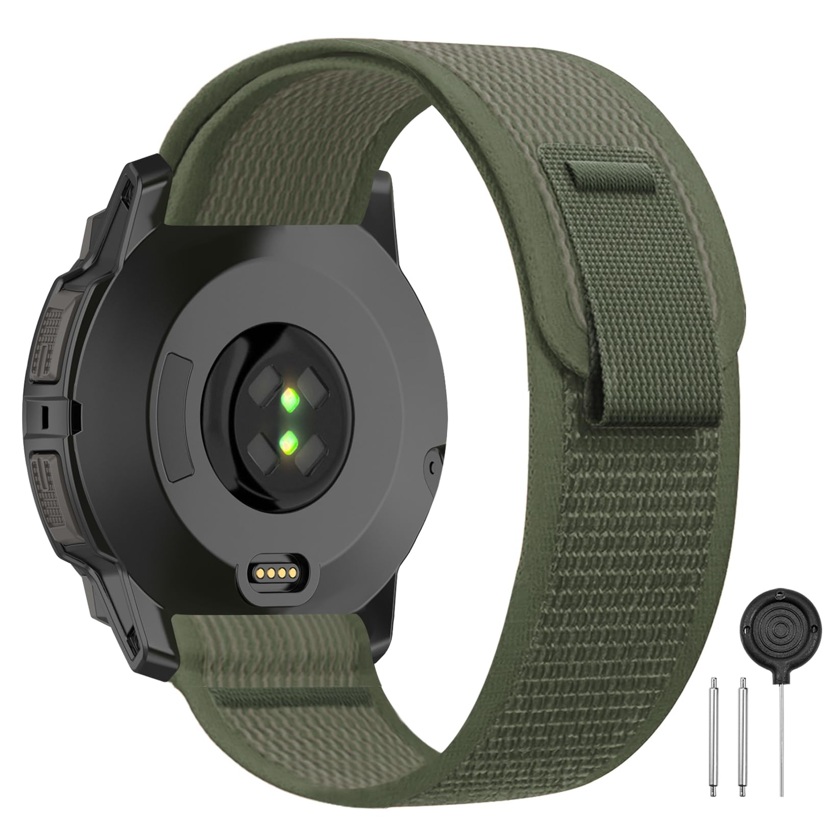 Photo 1 of HQzon Hook and Loop Band Compatible with Garmin Instinct 3 45mm/2 Solar, 22mm Elastic Sturdy and Durable Strap Compatible with Garmin Instinct Tactical/Tide/Esports/Solar