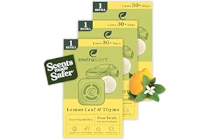 Enviroscent Non-Toxic Car Air Freshener (Lemon Leaf & Thyme) Car Air Freshener Infused with Essential Oils | Car Scent Lasting Over 30 Days | 3 Car Vent Clip Air Freshener Scent Pod Refills