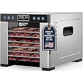 Magic Mill Pro Food Dehydrator Machine | Powerful 600W Rear Fan Even-Drying System | 7 Full-Size Stainless Steel Trays | 95°-