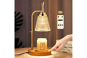 zukakii Candle Warmer Lamp, Remote Control & Touch Control Candle Warmer with 2-4-8H Timer and 4-Levels Dimmable Height Adjustable with 2 Bulbs Candle Lamp Warmer