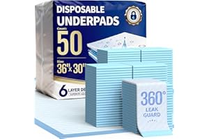 Powools Incontinence Bed Pads - 50 Count Disposable Underpads, Super Absorbent & Skin-Friendly Baby Changing Pads, Leak-Proof