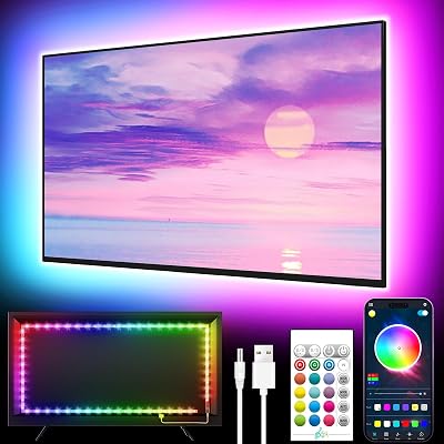 GIPOYENT TV Light Strip 5M Backlight RGB LED Bluetooth 16 Million Colors