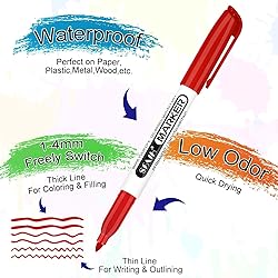 SFAIH 24 Colors Permanent Markers - Assorted