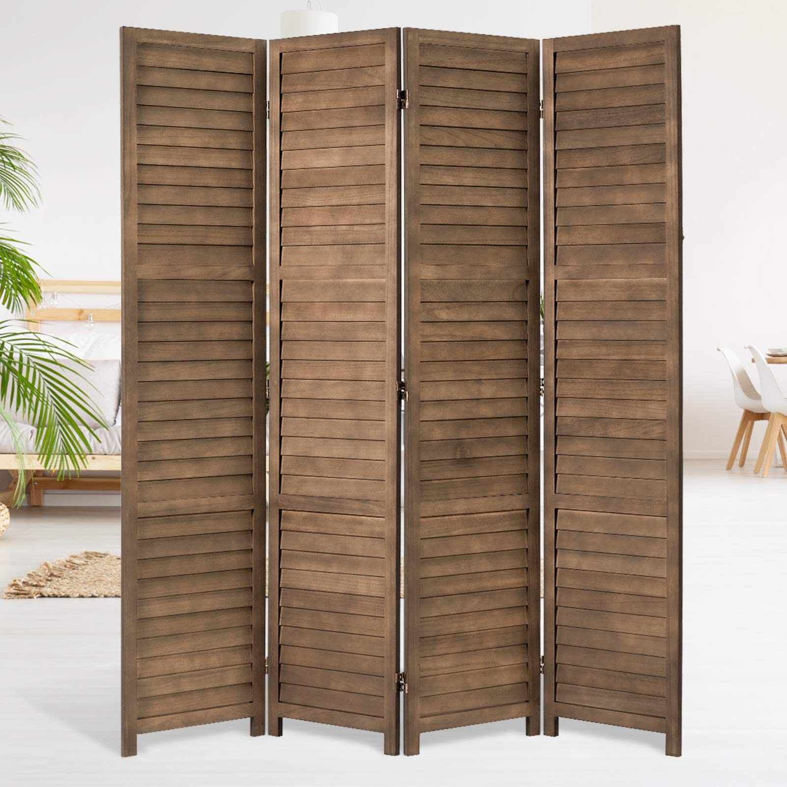 Buy YODOLLA 5.6 Ft Tall Room Divider,4 Panel Wood Privacy Screen Room