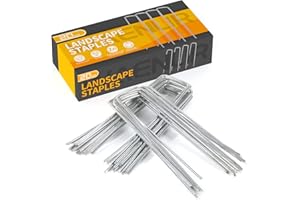 WAENLIR 6 inch 20 Pack Landscape Staples Galvanized Garden Stakes, Heavy Duty Ground Stakes Sod Pins for Securing Weed Fabric Barrier,Plant Cover, Artificial Turf,Dog Fence