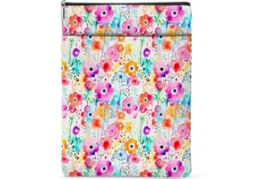 HENHESAHA Book Lovers Book Sleeve, Book Accessories Bookish Gifts Book Gifts Friendship Christmas Birthday Gifts for Women Floral Lovers Reader Friends, Aesthetic Book Pouch Book Protector, Watercolor Flowers