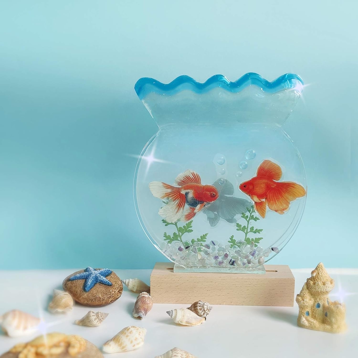 Amazon Co Jp Funshowcase レジン封入 フィルム シート 金魚 イラストシート デコ素材 和風 夏祭り 和風金魚鉢 30枚セット ホーム キッチン 通販