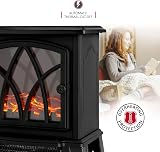 NETTA Electric Fireplace Stove Heater 1600-1800W Freestanding Black view 5