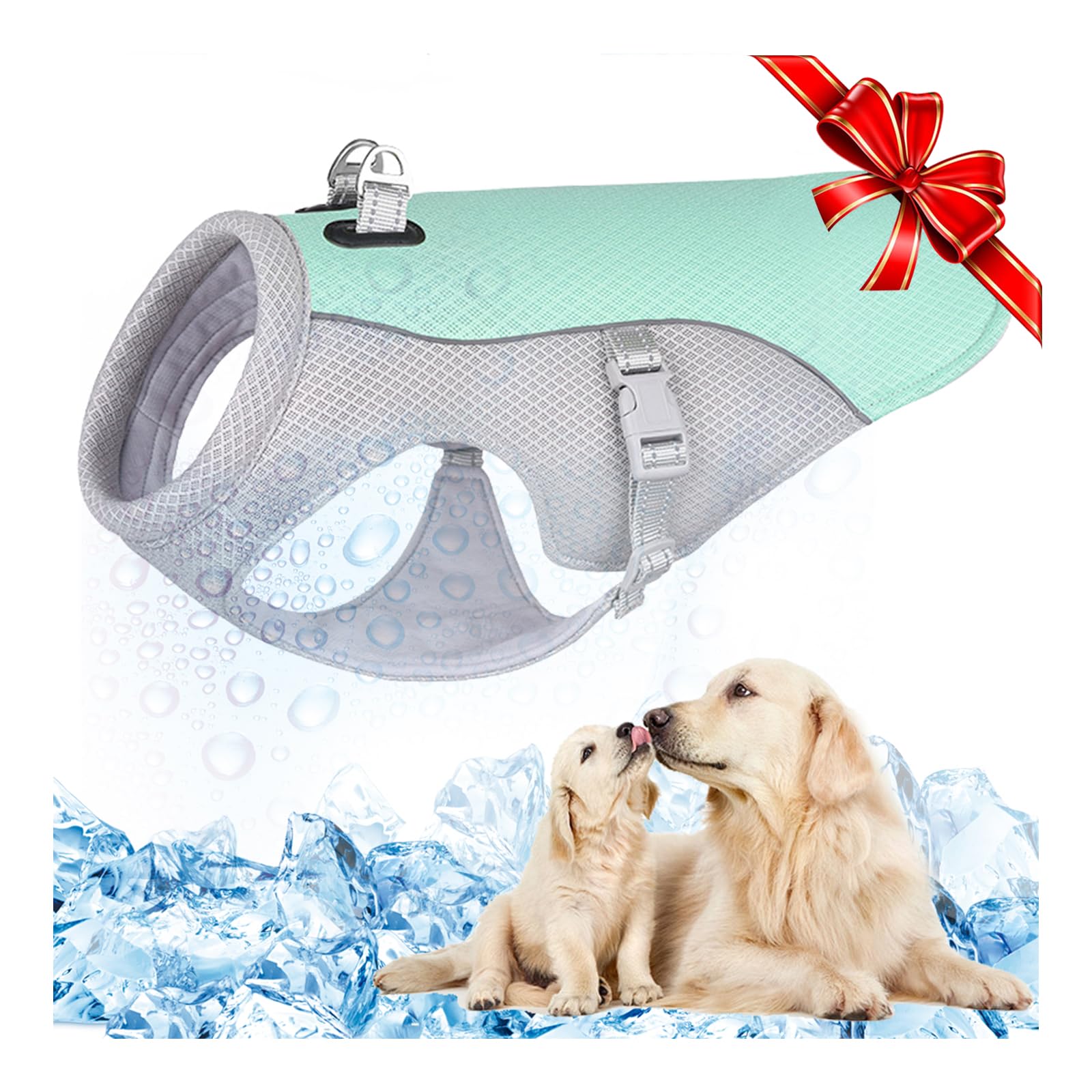 TVMALL Breathable Dog Cooling Vest - Comfortable and Adjustable Summer Jacket with Reflective Strip - Suitable for Large, Medium and Small Dogs