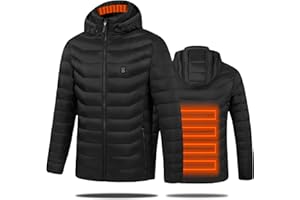 JC Gens Men’s Heated Jacket, Electric Heated with 3 Heating Levels 2 Heating Zones(Battery Pack not Included)