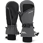 Caracaleap Winter Ski Mittens for Men Women Cold Weather- Warm Snowboard Mittens Gloves Waterproof Snow Sports Mitts Gloves
